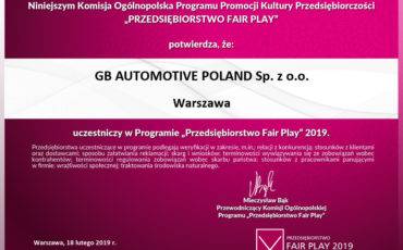Przedsiębiorstwo Fair Play 2019
